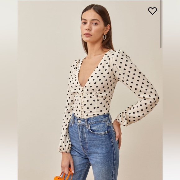 Reformation Romantic Nell Button Blouse - Picture 1 of 10